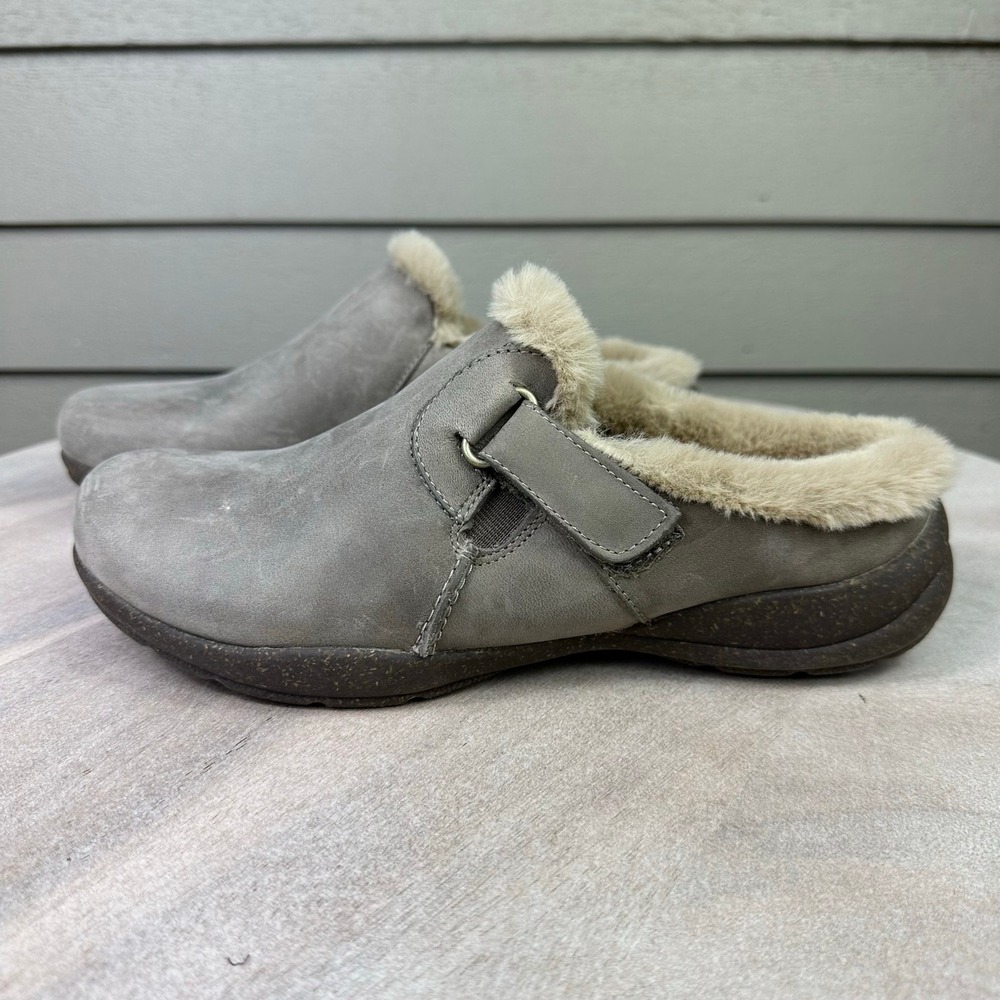 Clarks Collection Roseville Womens Clogs Size 6 Dark Taupe Leather Shoes New